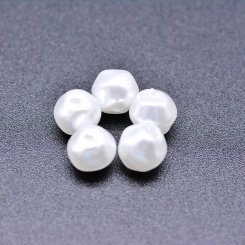ABS製 パールビーズ 丸型 パールホワイト 5×7mm 【100ヶ】