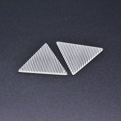 アクリルチャーム 三角形 半クリア ストライプ ホワイト 39×39mm【50ヶ】