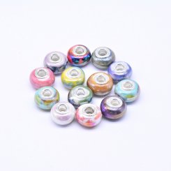 ロンデルアクリルビーズ 丸型 MIX カラーミックス 9×16mm【20ヶ】