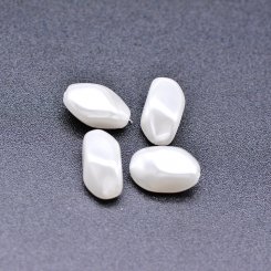 ABS製 パールビーズ 不規則 パールホワイト 6×10mm 【100ヶ】