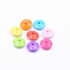 アクリルビーズ 丸型 カラーミックス 6×14mm 【500g】