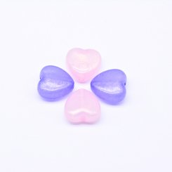 アクリルビーズ ハート ラメ入り 3×18mm【100ヶ】