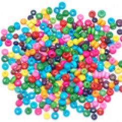 ウッドビーズ カラーミックス ソロバン 2-4mm(100g)