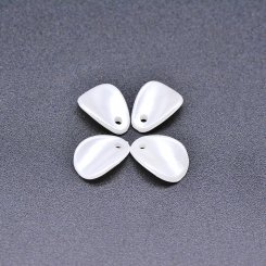 アクリルチャーム 葉形 パールホワイト8×12mm 【100ヶ】