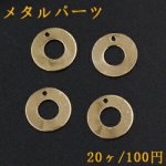 メタルパーツ プレート 丸フレーム 1穴 15mm ゴールド【20ヶ】