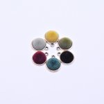 アクリルチャーム フロッキービーズ付き 丸型 15×17mm【50ヶ】