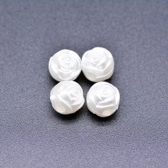 アクリルビーズ フラワー 花型 パールホワイト8×9mm 【100ヶ】