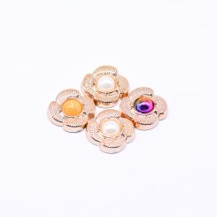 デコパーツ アクリルパーツ 花型 パール貼り 5×15mm【100ヶ】