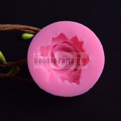 シリコンモールド バラの花 ピンク 30x15mm【2ヶ】