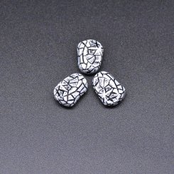 アクリルビーズ アンティーク調 不規則型 12×16mm ホワイト【500g（約500ヶ）】