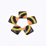 樹脂貼付けパーツ 四角形 23x23mm ブラック/イエロー【50ヶ(約114g)】