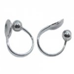 ノンホールピアス金具 5x11mm 皿付 ロジウム