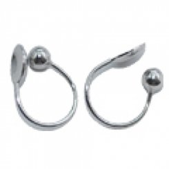 ノンホールピアス金具 5x11mm 皿付 ロジウム