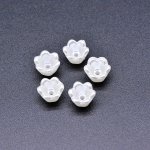 アクリルビーズ フラワー 花型 パールホワイト 7×90mm 【100ヶ】