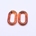 アクリルチェーンパーツ オーバル 琥珀23×38mm【50ヶ】