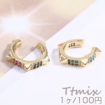 高品質ジルコニアイヤーカフ 星型 2.8×15mm 片耳用 ゴールド【1ヶ】