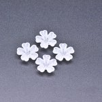 アクリルビーズ フラワー 花型 ホワイト 6×16mm 【100ヶ】