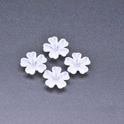 アクリルビーズ フラワー 花型 ホワイト 6×16mm 【100ヶ】