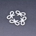 アクリルパーツ デコパーツ リボン パール風 ホワイト10×18mm【100g（約760ヶ）】