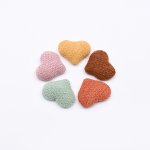 包みボタン ハート デコパーツ 布地 22x18mm【20ヶ（約15g）】