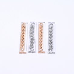 アクリルカボション 長方形 チェーン封入 13×66mm【20ヶ(約182g)】