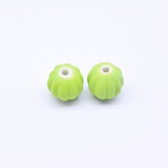 アクリルビーズ カボチャ ミントグリーン11×11mm【500g（約490ヶ）】