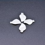 アクリルチャーム 葉形 パールホワイト 12×20mm 【100ヶ】