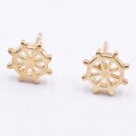 ピアス金具 船の舵 10×10mm ゴールド【4ヶ】