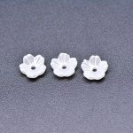 アクリルビーズ フラワー 五弁花 パールホワイ 3×8mm 【100ヶ】