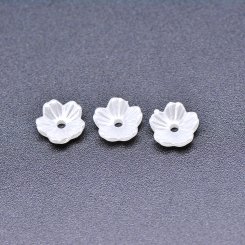 アクリルビーズ フラワー 五弁花 パールホワイ 3×8mm 【100ヶ】