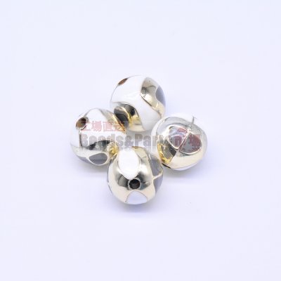 アクリル ビーズ 丸型 シルバー&ホワイト 20×21mm【50ヶ】