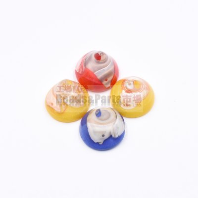 樹脂貼付けパーツ 円形 シェル封入 23x20mm 【50ヶ(約263g)】