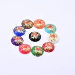 アクリル貼付けパーツ 丸型 花模様入 7×24mm【20ヶ】