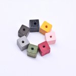 ウッドビーズ カラフル キューブ 10×10mm