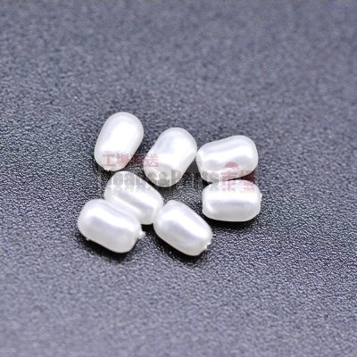 ABS製 パールビーズ 円筒形 パールホワイト 3×4mm 【100ヶ】