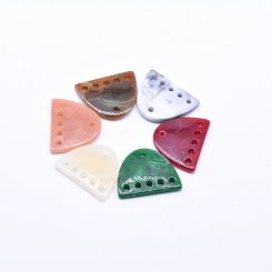 アクリルパーツ 半オーバル 穴なし デコパーツ 20×25mm 【100ヶ】