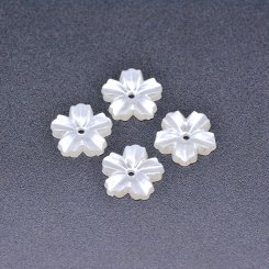 アクリルビーズ フラワー 五弁花 パールホワイト 2×12mm 【100ヶ】