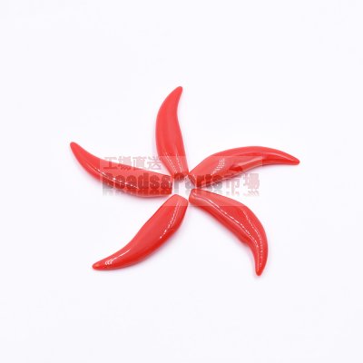 樹脂貼付けパーツ 角形 50x12mm レッド【50ヶ(約132g)】