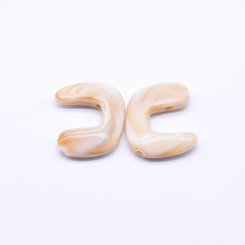 アクリルビーズ 不規則 2つ穴 22×26mm アイボリー【100ヶ】