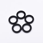 樹脂チャーム 円形 2カン 27x27mm ブラック【50ヶ(約76g)】