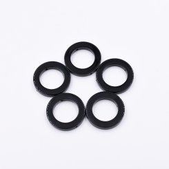 樹脂チャーム 円形 2カン 27x27mm ブラック【50ヶ(約76g)】