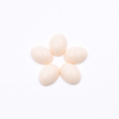 樹脂貼付けパーツ 楕円形 18x13mm クリーム【50ヶ(約52g)】