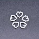 アクリルパーツ デコパーツ ハート パール風 ホワイト10×10mm【100g（約1600ヶ）】