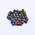アクリルビーズ 正方形 アルファベットビーズ カラーミックス5×5mm【約5000ヶ】