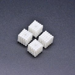 アクリルビーズ キューブ パール風 ホワイト12×12mm【500g】