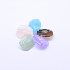 アクリルパーツ オーバル 不規則 1穴 チャームパーツ 30×35mm 全5色【100ヶ】