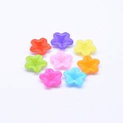 アクリルビーズ 五弁花 カラーミックス5×17mm 【500g】