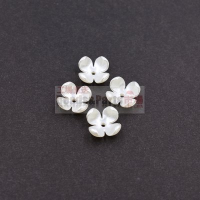 アクリルビーズ フラワー 4弁花 17x17mm ホワイト【50ヶ】