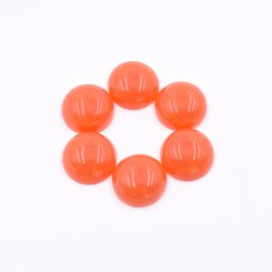 樹脂貼付けパーツ 円形 19x19mm オレンジ【50ヶ(約99g)】