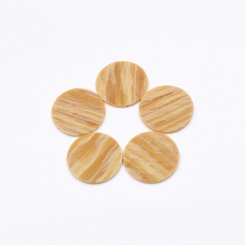 樹脂貼付けパーツ 円形 25x25mm ブラウン【50ヶ(約58g)】